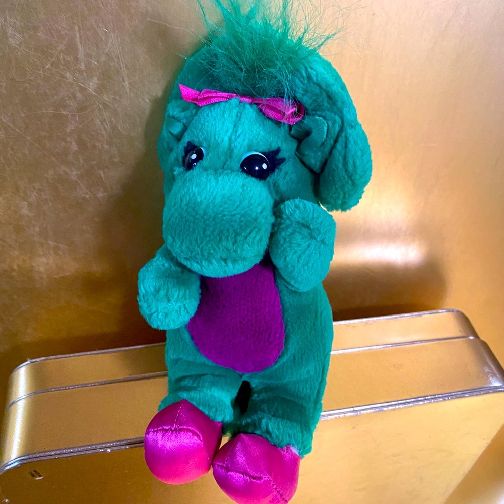 BARNEY THE PURPLE DINOSAUR 90’s BABY BOP MINI PLUSH w/PLASTIC EYES LYONS GROUP